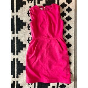 Donna Morgan hot pink sleeveless shift dress